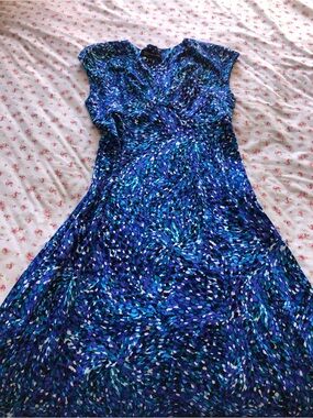 Jones New York Blue Multi-Pattern Maxi Dress